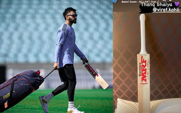 Virat Kohli Switches From Rinku Singh; Gifts His Bat To RCB's Akash Deep Before Bangladesh Tests